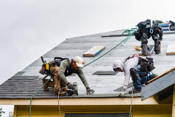 Professional Roofing technician working in Clifford, MI